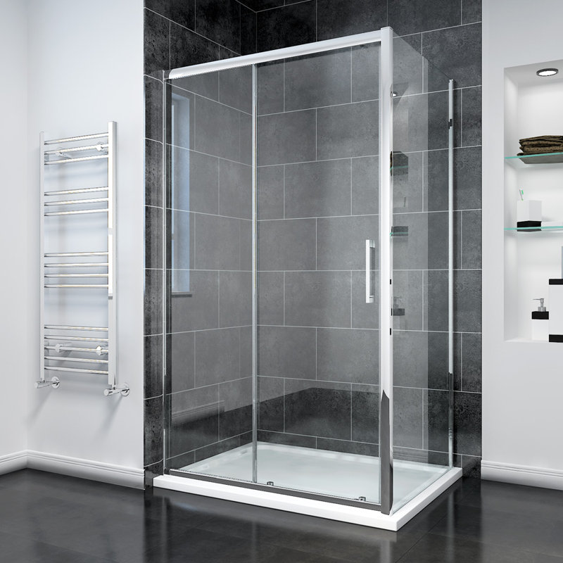 Belfry Bathroom Oblak Rectangular Shower Enclosure with Tray Wayfair